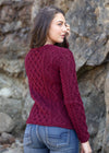 IrelandsEye Lambay Aran Sweater | Claret