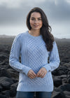 Ladies Slim-Fit Aran Sweater | Sky Blue