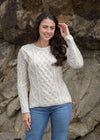 IrelandsEye Lambay Aran Sweater | Silver Marl