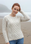 IrelandsEye Lambay Aran Sweater | Silver Marl
