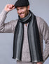 Mucros Donegal Wool Scarf | Premium Irish Made | Black Charcoal