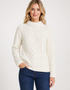 Belcare Aran Rollkragenpullover für Damen | Natur