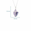 Sterling Silver Purple Crystal Shell Necklace