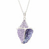 Sterling Silver Purple Crystal Shell Necklace