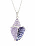 Sterling Silver Purple Crystal Shell Necklace
