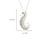 Sterling Silver Seahorse Pearl Necklace with Sapphire Crystals