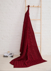Supersoft Aran Cable Throw | Red