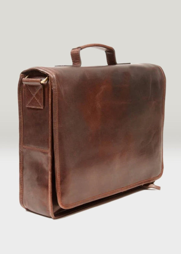 Luxury Irish Leather Satchel Bag - Brown
