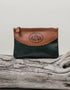 Irish Leather Top Zip Purse - Shamrock