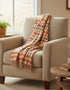 Lambswool Throw Beige Green Rust Maroon Check