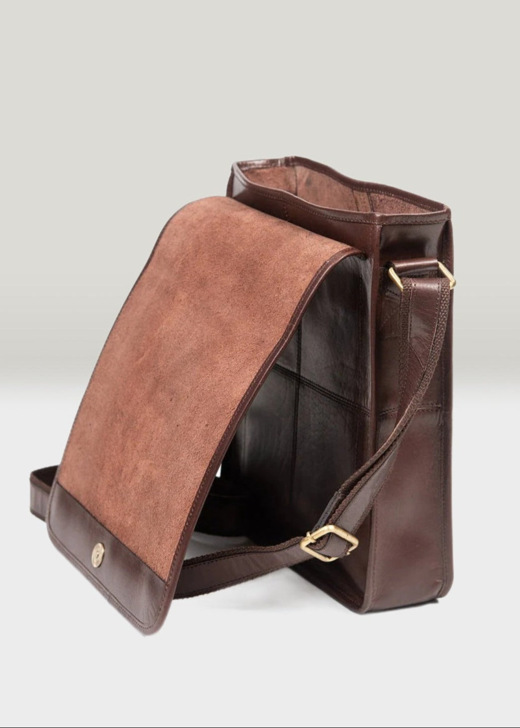 Luxury Irish Leather Messenger Bag - Brown