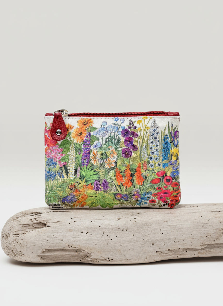 Leather Small Zip Purse - Summer Border