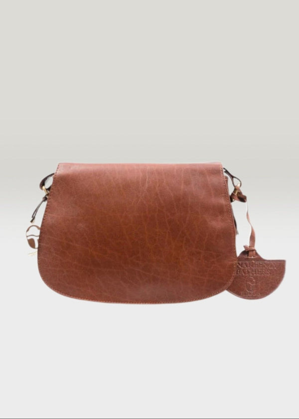 Luxury Irish Leather Saddle Bag - Tan