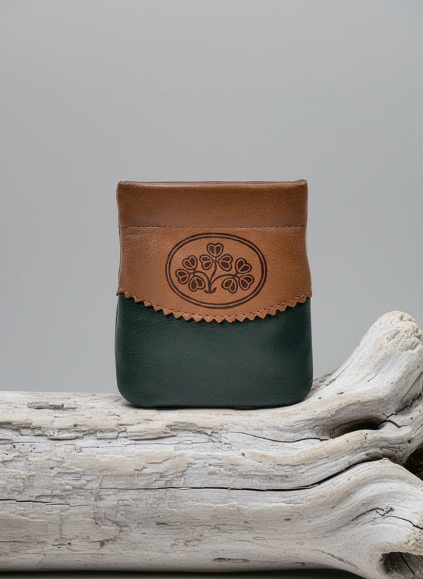 Irish Leather Small Snap Purse - Shamrock