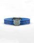 Trinity Blue Celtic Cuff Leather Bracelet