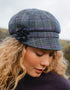 Ladies Tweed Rosette Hat | Purple Overchecks