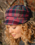 Ladies Tweed Rosette Hat | Rose Pink & Navy Plaid