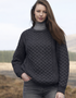 Aran Kildare Merino Wool Sweater | 100% Merino | Made in Ireland | Charcoal