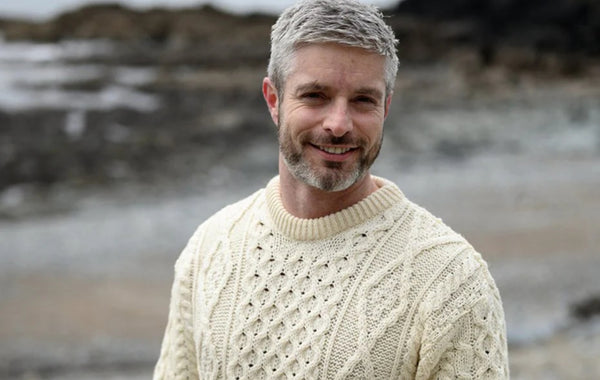 Unisex Aran Wool Sweater | Natural