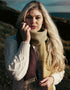 Cashmere Merino Scarf | Mustard Brown Plaid