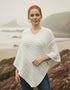 Aran Merino Wool V Poncho - Natural - Clearance