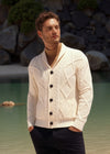 Aran Men's Shawl Button Cardigan | Natural