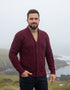 Aran Men's Shawl Button Cardigan | Wine - Clearance