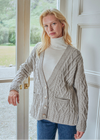 Valentia Trellis Aran Cardigan | Oatmeal