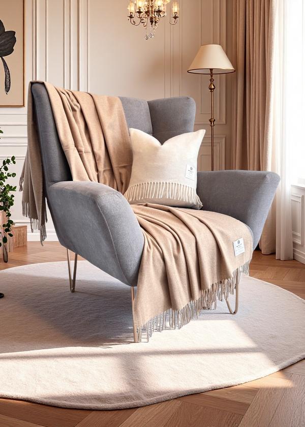 Mcnutt 100% Cashmere Sand Throw
