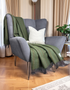 McNutt Lambswool Supersoft Blanket | Meadow Green
