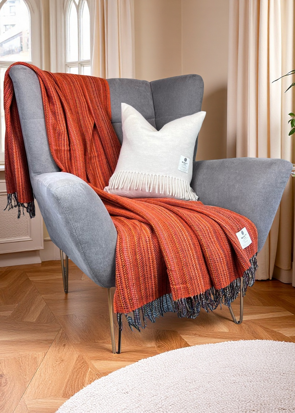McNutt Tweed Throw | Tangerine