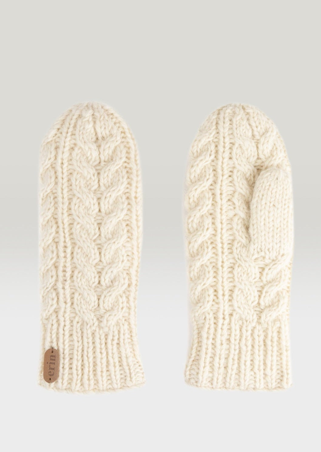 Aran Cable Mittens | Natural