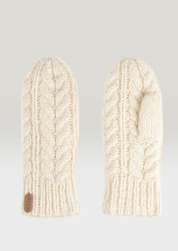 Aran Cable Mittens | Natural
