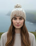 Erin Wool Bobble Flecked Beige Hat