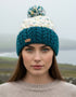 Erin Wool Bobble Flecked Teal Hat