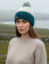 Erin Wool Bobble Flecked Teal Hat