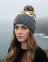 Erin Aran Sheep Bobble Hat Yellow and Blue