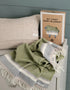 McNutt of Donegal Willow Green Baby Blanket | Pure Merino Lambswool
