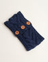 Women's Aran Button Headband | Ink