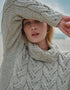 Women's Aran Cowl Neck Chunky Sweater | Oatmeal