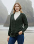 Adare Boyfriend Aran Cardigan | Green