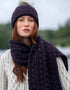 Aran Cable Knit Pom Pom Hat | Plum