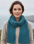 Aran Crafts Merino Wool Heart Cable Scarf - Teal