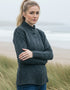 Foxford Chequered Merino Aran Jacket | Charcoal - Clearance