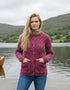 Aran Lace Style Lumber Cardigan | Magenta