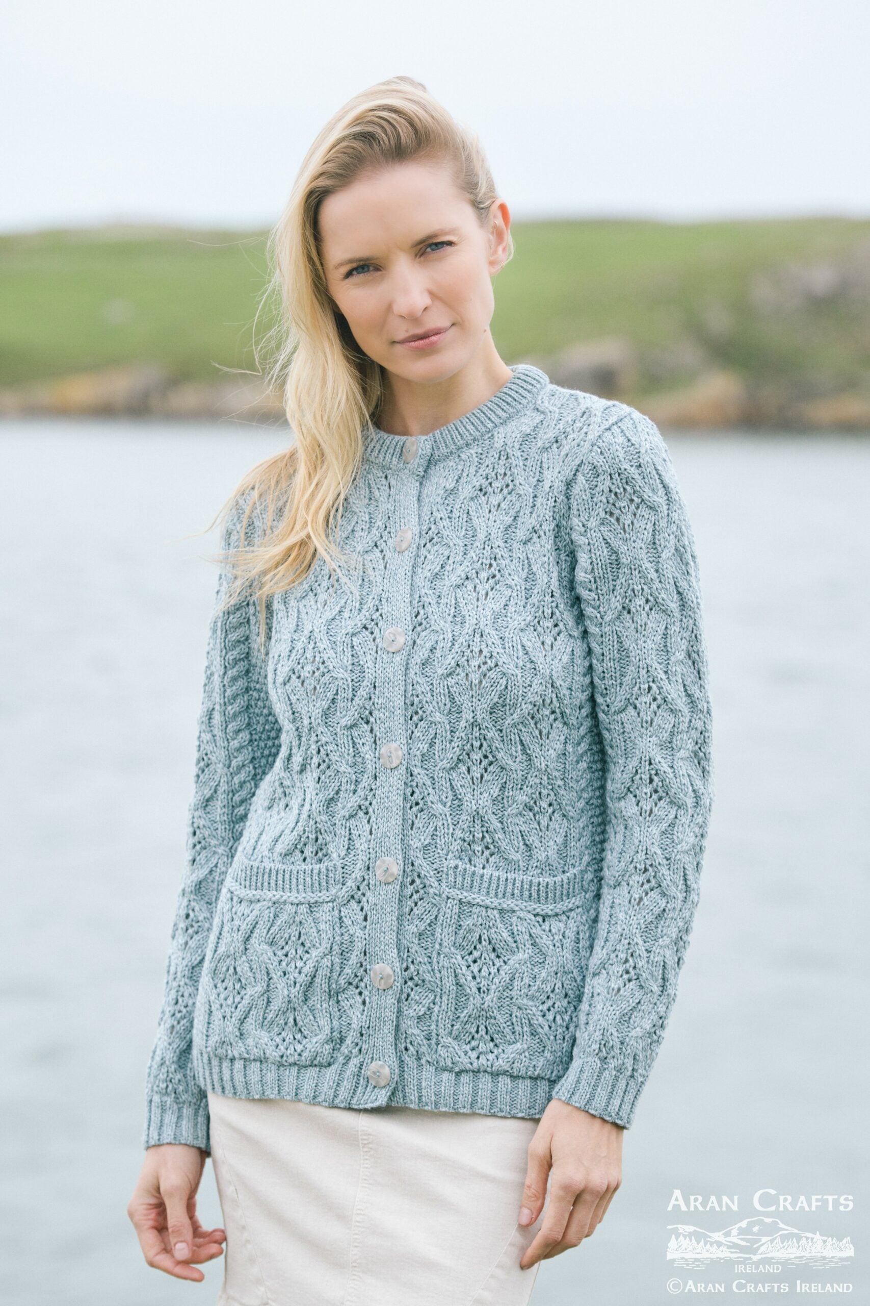 Aran Lace Style Lumber Cardigan | Mermaid
