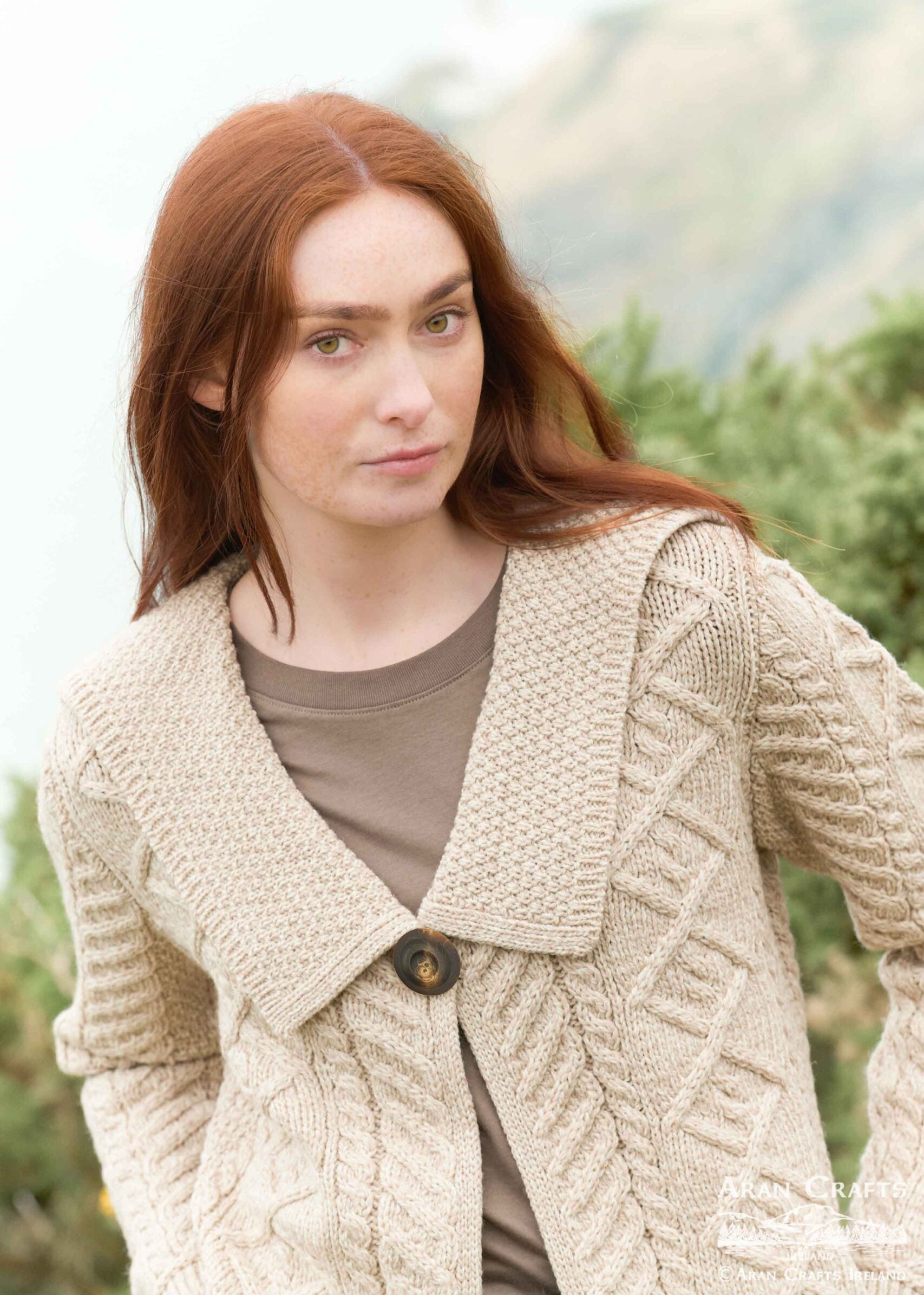 Beltra One Button Aran Cardigan | Parsnip