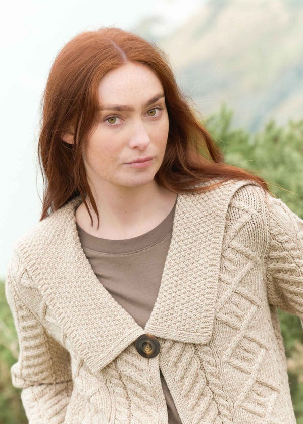 Beltra One Button Aran Cardigan | Parsnip