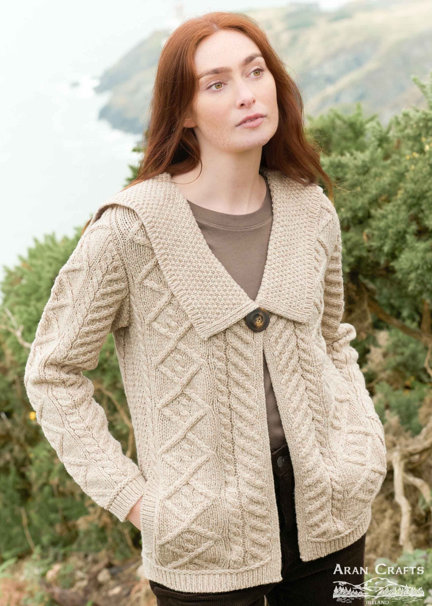 Beltra One Button Aran Cardigan | Parsnip