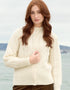 Merino Wool Short Aran Cardigan | Natural